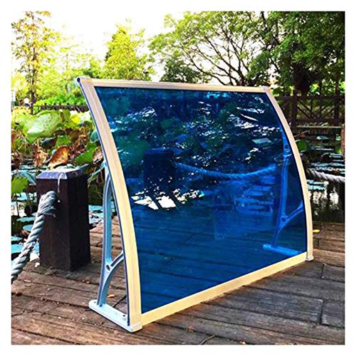 Türfenster Markise, Polycarbonat Sonnenschutz Veranda Baldachin PC Overhead Board UV Regen Schnee Sonnenlicht Schutz, anpassbar (Farbe: Blau, Größe: 150cmx100cm)
