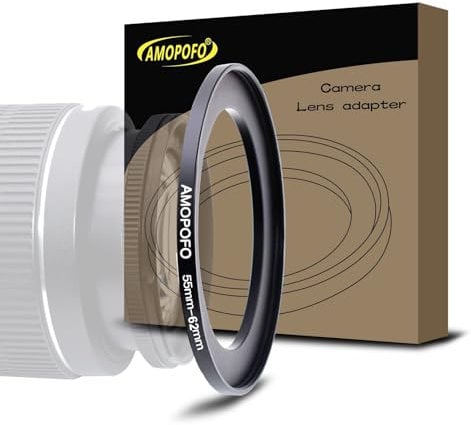 55mm Lens to 62mm Camera Filter Ring,55mm-62mm Step Up Ring For Filters,Made Of CNC Machined aluminum.for 62mm UV,ND,CPL Camera Filter accessories