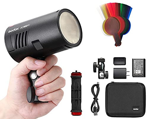 Godox AD100Pro AD100 PRO 100Ws TTL 2.4G HSS 1/8000s Pocket Flash Light with 7.2V/2600mAh Lithium Battery 360 Full Power Flashes,Compatible with Nikon, Sony, Canon, Fuji, Olympus and Panasonic