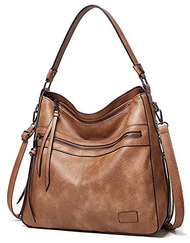 Coolives Sac à Main Porte Épaule Femme en Cuir PU Hobo Vintage Bandoulière Chic Élégant Crossbody Kaki