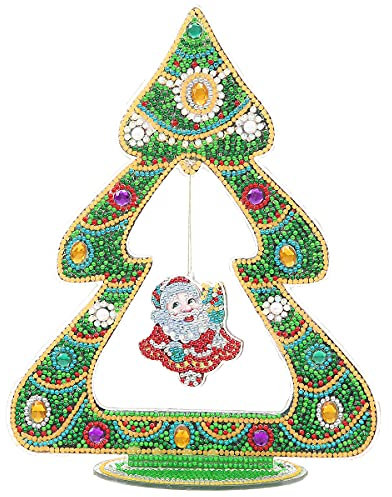 NA Diamond Painting Weihnachten Deko, Weihnachtsbaum Beidseitig Diamant Malerei Malen Nach Zahlen, Im Dunkeln Leuchten Weihnachtsbaum, Weihnachtsdeko Basteln for House Tisch Dekoration (SantaClaus)