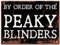 Peaky Blinders Metall-Wandschild – Befestigungen im Lieferumfang enthalten – von Order of the Peaky Blinders – rustikales Schild, Geschenk, Merch Man Cave Schilder und Zubehör, 20 cm x 15 cm,
