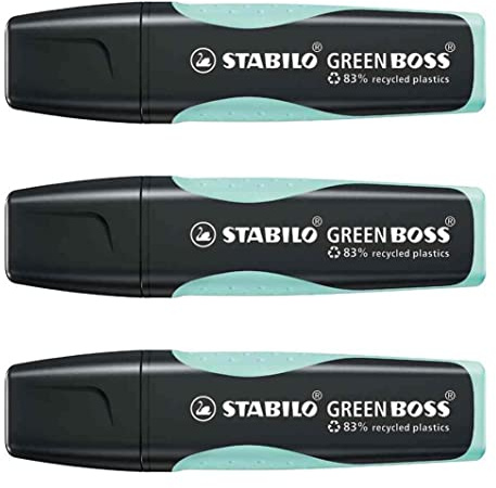 STABILO 3 Textmarker GREEN BOSS Pastell, Türkis
