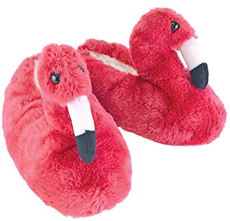 Slipper Snob Femme Pantoufles Flamant Rose Rigolotes Peluche Hiver Chaud Chaussons Flamingo (L, Rose, 41-43)