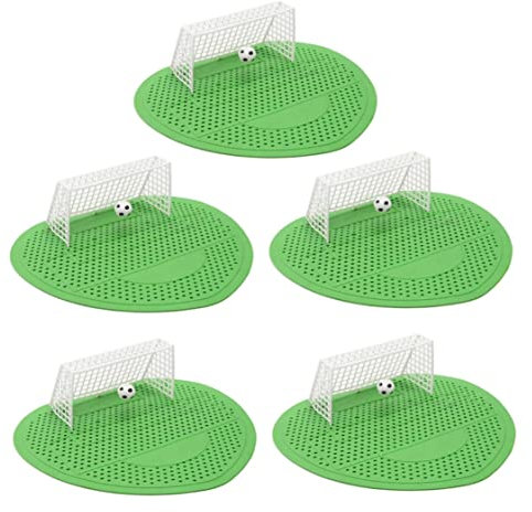 Urinal Sieve, Urinal Screen Anti Odor Football Male Toilet Cleaner Splash Guards Soccer Goal Filter Mats Green 5PCS, Urinal Screen