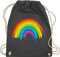 Turnbeutel Rucksack - Kleidung Pride Flag - Regenbogen LGBT & LGBTQ - Unisize - Dunkelgrau - lgbtq+ beutel csd rainbow bauwollbeutel lesbian christopher street day turnsack lqbtq beutelrucksäcke