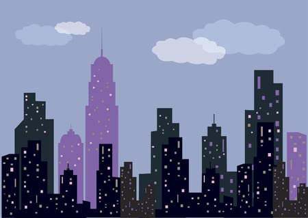 adrium Acryl-Bild 110 x 80 cm: Skyline der Stadt(31524003)