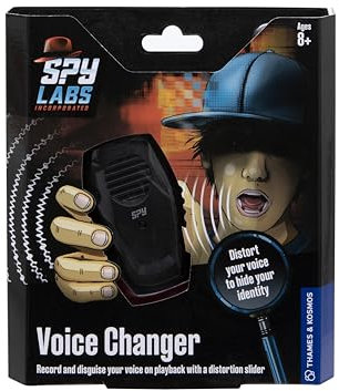 Thames & Kosmos Spy Labs Voice Changer, Detective Toy for Disguising Your Voice, Records Up to 12 Seconds, Spy Toys for Kids, Suitable for Age 8+, Black
