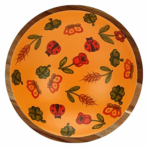 THUN, Ciotola in Legno d'Acacia di Dimensione Media, Linea Estate Fantastica, Ø 23 cm; 7 cm h