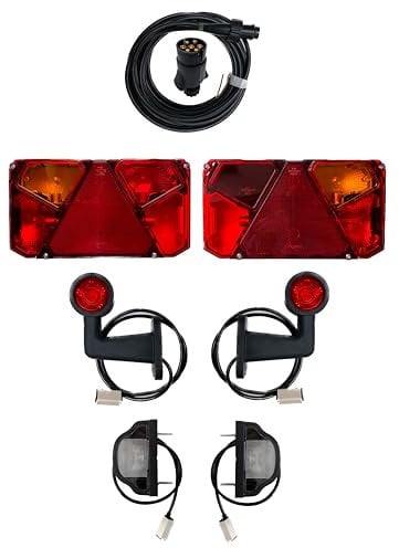 MelTruck® Anhängerbeleuchtung SET Rückleuchten Umrissleuchten Kennzeichenleuchten Kabel 7,1 m