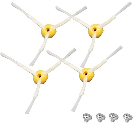 Pack de 4 Cepillos Laterales con 4 Tornillos Para Roomba Series 500, 600, 700, Pack De 4 Cepillos De Recambio Para Aspiradora Robot, Kit De Accesorios De Repuestos Compatibles Con Roomba