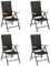 BULANED Gartenstühle 4 STK Hochlehner, Campingstühle, Lehnstühle, Garden Chair, Wetterfest Stuhl, Poly Rattan Schwarz