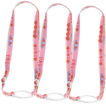 KOMBIUDA 3Pcs Cartoon Beverage Bottle Hanging Straps Portable Water Bottle Lanyard with Buckle Dual-use Drink Holder for Travel Festivals