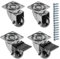 GTV - Roulettes pour meubles BRAZIL Roulettes pivotantes 4 pièces Set de roulettes pour meubles : 2x roulettes avec frein 2x sans frein, en acier et caoutchouc, +16 vis coniques 4x16, diamètre : 35mm,