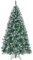 Yaheetech Albero di Natale 212 cm Innevato Folto Bianco Effetto Realistico con Neve con Supporto in Metallo Pieghevole Portatile Decorazione Natalizia