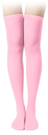 KINBOM 1 Paio Calzini Lunghi, Cotone Morbidi Calzettoni Donna Calze Lunghe Calzini Tuta per Donna Ragazze da Indossare Tutti i Giorni Cosplay di Natale (Rosa)