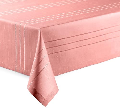 Hochwertige Tischdecke mit Saumrand Eleganza Altrosa Eckig 130 x 220 cm pflegeleicht