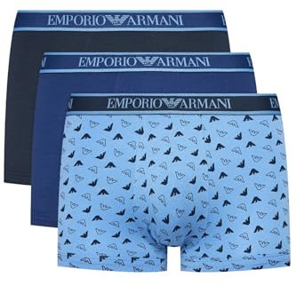 Emporio Armani Herren CORE Logoband 3-Pack Boxer-Shorts, MAR/ST AZZUR/INCHIOS, L (3er Pack)