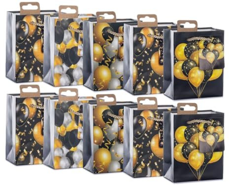 Laro Premium-Line Kleine Geschentaschen Geschenktüten 10-100 Stk Mini Glitter, Anzahl:10, Muster Tüten:Mini Glitter
