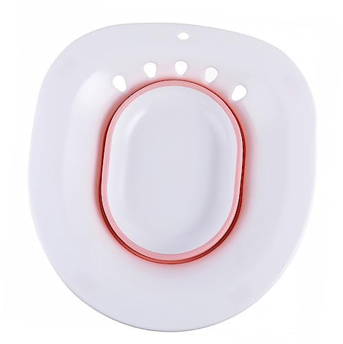 JECOMPRIS Faltbares Damenbidet Rosa Tragbares Sitzbad Aus Hygienischem Kunststoff Mit Überlaufschutz Passend Für Standard Wc Für Schwangere Und Mütter Zur Und Vermeidung Von Kniebeugen