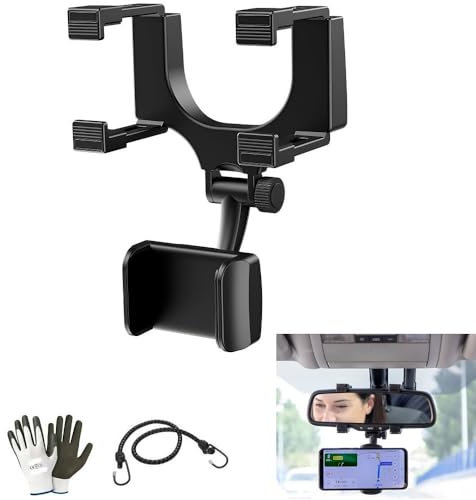 Compatible avec DR DR EVO5 porte-téléphone portable pour rétroviseur de voiture, camping-car, camion réglable jusqu'à 5 pouces, 17 x 12 x 8 cm