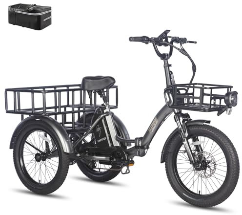 Fafrees F20 Mate Elektrofahrrad Dreirad Klapprad 48V 18.2Ah Akku E-Bike 20*3.0 Zoll 3-Rad Faltbares Fat Bike Maximales Drehmoment 65N.m 25KM/H