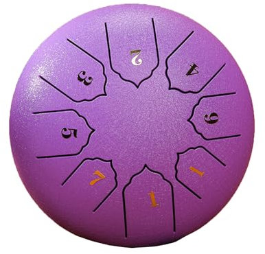 MEOYCHB Zungentrommel,Steel Tongue Drum 6 Zoll 8 Töne D-Dur Stahlzungentrommel Klangtrommel Handpan Instrument für Anfänger Erwachsene und Kinder,mit Notenblättern für Meditation