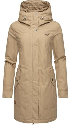 Ragwear Damen Winterkurzmantel Jannisa mit großer Kapuze, vegan