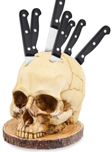 Portacuchillos Calavera, Portacuchillos Zombie para Cocina, Organizador de Cuchillos con Forma de Esqueleto, Portacuchillos Gótico para Cocina, Gadgets para Decoración del Hogar,Novedad para Halloween