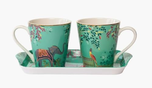 Sara Miller India Mug and Tray Set