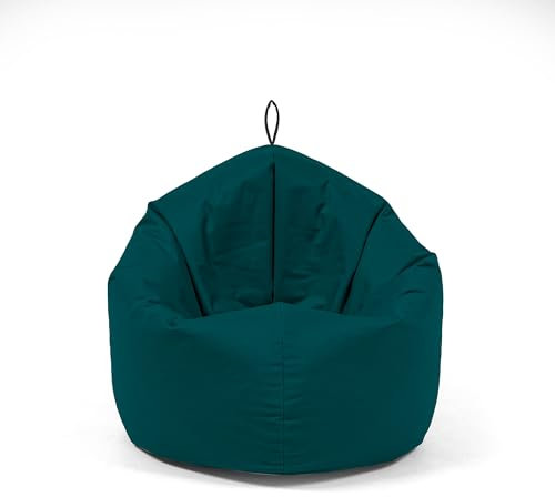 Nadimaideal Sitzsack 2 in1 Funktionen für Kinder, Teenager & Erwachsene | Indoor & Outdoor | Gaming Sitzsack -Komfortabler Beanbag | Füllung EPS Perlen (Petrol, L -Durchmesser: 125 cm)
