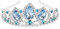 Kristall krone für Mädchen Damen Rapunzel Tiara Prinzessin Krone Tangled Kostüm Zubehör für Halloween Cosplay Braut Hochzeit Prom Feiern Geburtstag Geschenke Aquamarin Strassstein