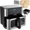 LEHMANN Friggitrice ad aria calda 10 l con finestra di visualizzazione, 1800 W, Air Fryer XXL con controllo WiFi, 12 programmi, timer, regolazione della temperatura 80-200 °C, rivestimento