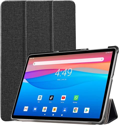 SANNUO 2025 Newest Tablet 10 Pulgadas Android 13, 4GB RAM+64GB ROM (TF 128GB), CPU Octa-Core, 6000mAh, WiFi, BT 5.0, 2MP+8MP, Tablet con Funda (Negro)