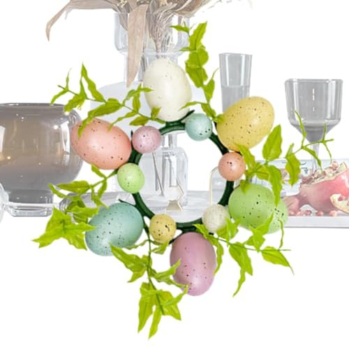 Kroona Von Pilar-Kerzen, Ostereier-Kranz | Osterkranz Mit Säulenkerze Mit Ostereiern | Schreibtisch Für Osterblumen-Dekoration Für Tischsegel