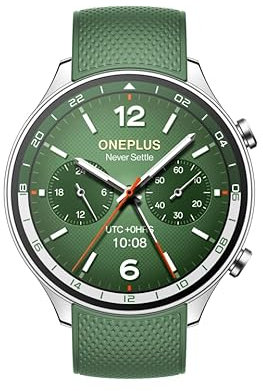 OnePlus Watch 2R Fitness Wellness Smartwatch mit GPS Dual-Frequenz, 32 GB Speicher, 100 Stunden Akkulaufzeit, 5ATM wasserdicht, Gesundheits-Tracking, AMOLED Display, Waldgrün