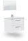 duehome | Mueble de Baño Suspendido con 2 Cajones y Espejo, Modulo Lavabo, Modelo Feel, Acabado en Blanco Brillo, Medidas: 80 cm (Ancho) x 60 cm (Alto) x 45 cm (Fondo)