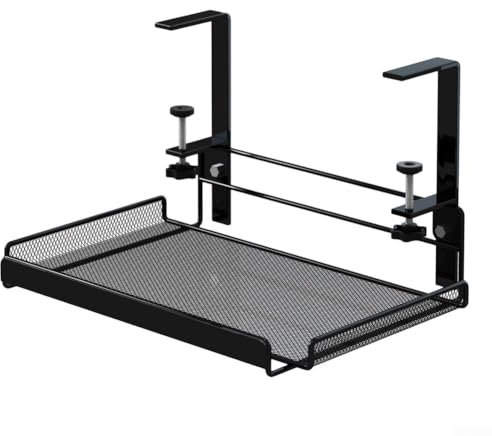 Adjustable Cable Management Tray Under Desk for Organizing Cables and Power Strips with Height 4 5cm to 8 5cm (Black L)