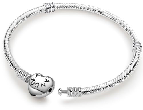 ZHUOMOT Charm Armband Silber 925 Damen, Armbänder Moments Schlangenketten Armband, Herz Bettelarmband 19 cm, Silber Anhänger Bracelet, Geburtstags Weihnachten Geschenk für Frauen Freundin Mama
