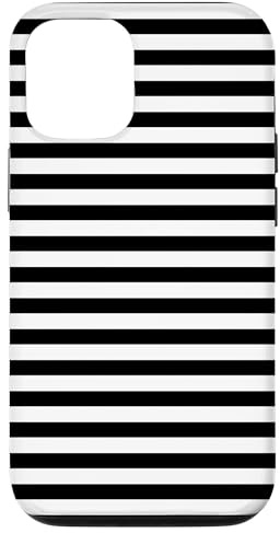 Black and White Striped Horizontal Lines Preppy Stripes Cute Case for iPhone 12/12 Pro