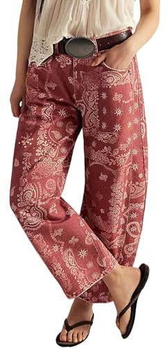 loveimgs Women's Women Wide Leg Denim Jeans Boyfriend