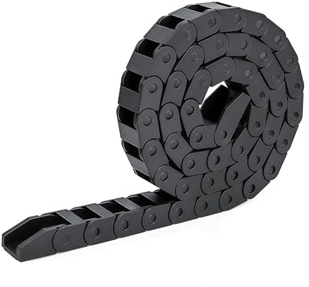 Schleppkette Kabelschleppkette, Energiekette Kabelführung aus Verstärktes Nylon Nylonband-Endverbinder, Geeignet für 3D-Drucker und CNC Maschine, Schwarz (R15, 7x7mm, 1M)