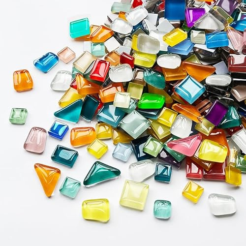 Kristall Mosaik Fliesen Bunt Mosaiksteine Glasmosaiksteine Bastelmix ca 240g