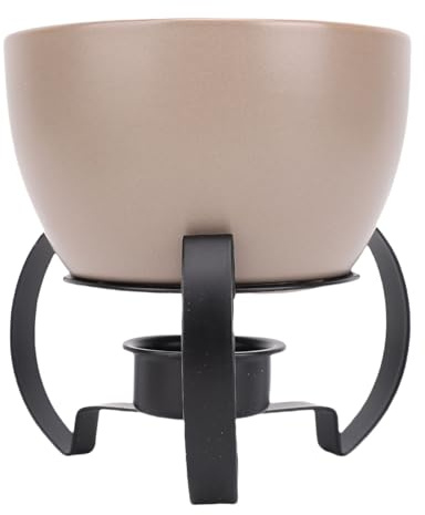 Fabater Keramik-Käsefonduetopf, Elegantes Fondue-Set Im Europäischen Stil, für Abendessen, Verabredungen, Keramikeisen, 13 X 11,8 Cm (GRAY)