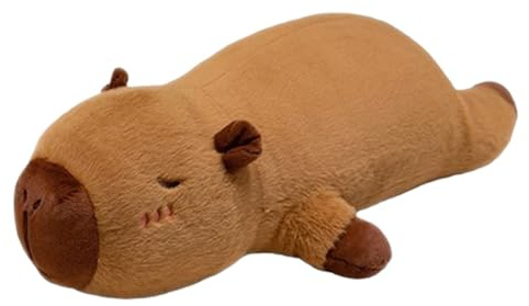 Xiyocadt Capybara Kuscheltier XXL, Liegendes Capybara Kissen Lang, Weiche Stofftiere Puppen, Wasserschwein Plushie, Geschenk für Jungen Mädchen (50cm)