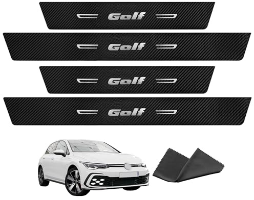 Auto Einstiegsleisten Schutz für VW Golf 8 2019-2025, Türschweller Lackschutzfolie Aufkleber, Kohlefaser Leiste Tür Schritt Platte Abdeckung, Anti-Scratch Styling Tuning Zubehör 4 Stück