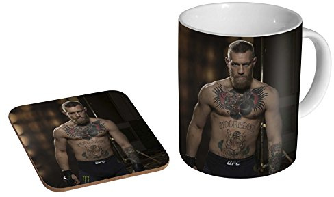 Conor McGregor Irish Keramik Kaffeetasse + Untersetzer Geschenkset