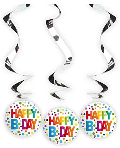 Festartikel Müller 3 Rotor-Spiralen Happy Birthday aus Papier und Plastik hergestellt, Maße: 22,5 x 16 cm, 800.546.00