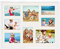 PHOTOLINI Bilderrahmen 40x50 weiß Holz MDF, Foto Bilderrahmen 50x40 mit Passepartout für 8 Bilder, bruchsicheres Acrylglas, Rahmen 40x50 zum Aufhängen mit Zubehör - picture frames für Fotos & Poster