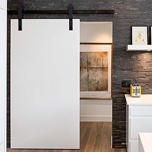 Froadp 183cm Binario per Porta Scorrevole Kit Scorrevoli Sospesi in Acciaio al Carbonio Carico fino a 130KG per Porta da Fienile in Metallo e Legno